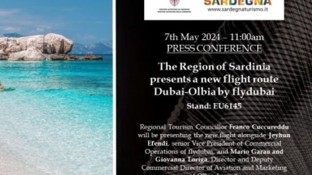 Turismo, la Regione Sardegna presenta la nuova tratta Olbia-Dubai all’Arabian Travel Market