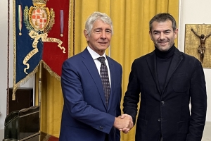 Il Sindaco Massimo Zedda ha ricevuto in Municipio il Ministro Andrea Abodi