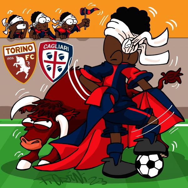 Torino-Cagliari, la vignetta di Fr&eacute;d&eacute;ric Art