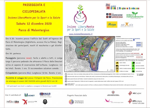 Insieme LiberaMente, sabato 12 dicembre passeggiata e ciclopedalata a Molentargius: