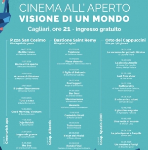 Estate cagliaritana, tutto pronto per Cinema all'aperto-Cagliari visione di un mondo