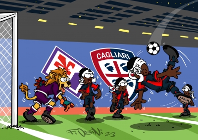 Fiorentina-Cagliari, la vignetta di Fr&eacute;d&eacute;ric Art