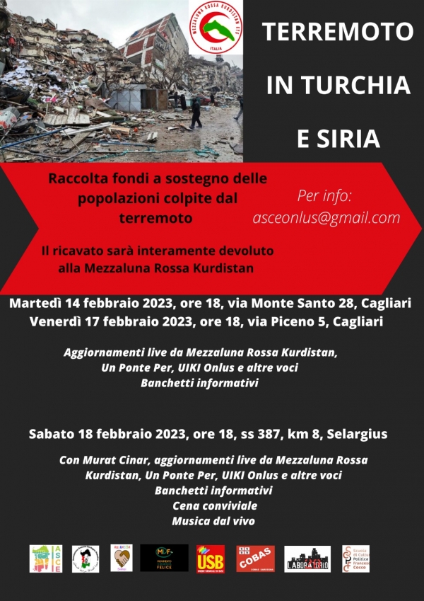 Terremoto in Medio Oriente, Asce organizza una raccolta fondi