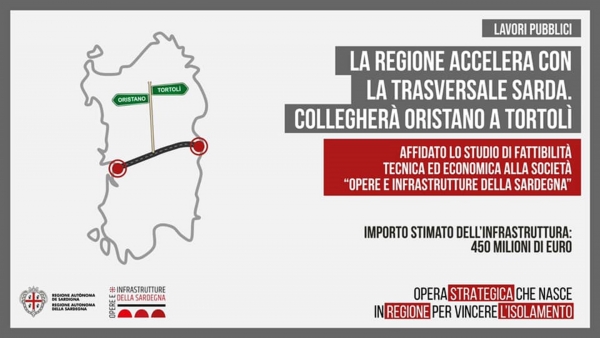 Trasversale sarda Oristano-Tortol&igrave;, ok alla progettazione della strada da 450 milioni