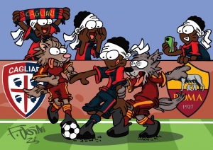 Cagliari-Roma: la vignetta di Fr&eacute;d&eacute;ric Art