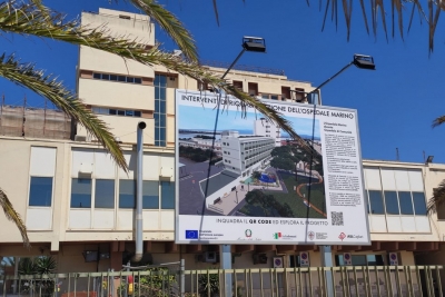 Ospedale Marino, al via i lavori di riqualificazione e manutenzione straordinaria delle facciate, delle coperture e delle aree esterne del presidio ospedaliero