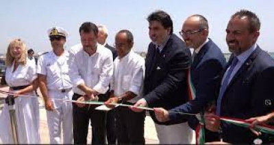 Polo della nautica, il ministro Salvini inaugura il nuovo distretto nel Porto Canale di Cagliari con il presidente Solinas