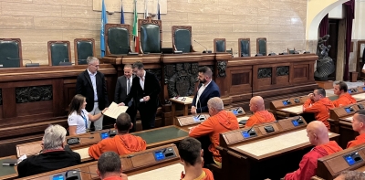 Campioni nello sport e nella vita, riconoscimento a Palazzo Bacaredda per Fabio Dalu, Viktoria Pistis Shablova, Alessandro Vacca e Chiara Obino