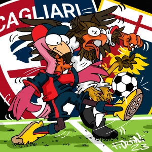 Cagliari-Genoa, la vignetta di Fr&eacute;d&eacute;ric Art
